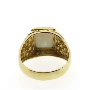 Gouden Ring 18Krt Met Witte Onyx | HIGH ESSENCE